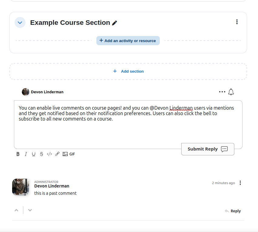 Discussie over reacties op een LMS-cursuspagina